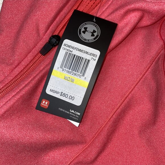 Under Armour Women’s Medium Fitted Vented Track Jacket Gala Pink NEW - Picture 3 of 3